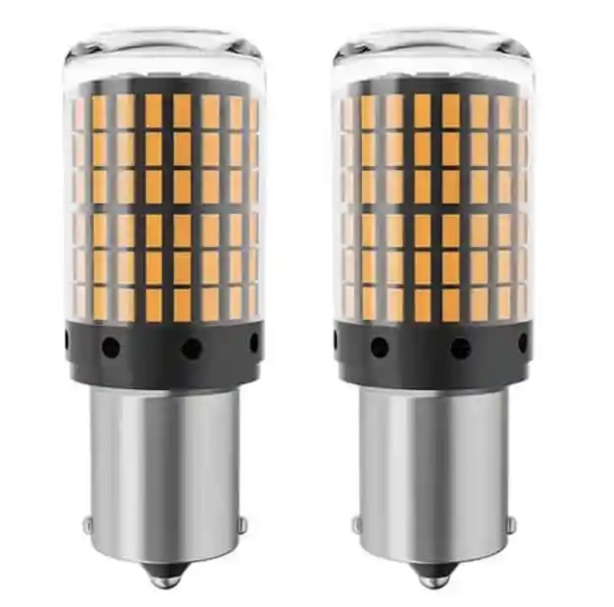 Set 2 Becuri LED de semnal PY21W LED 1156 pentru semnalizare culoare portocaliu 144 SMD